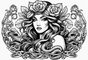 Medusa with piranha plants instead of snakes tattoo idea