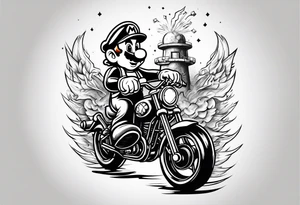 Mario riding nuke tattoo idea