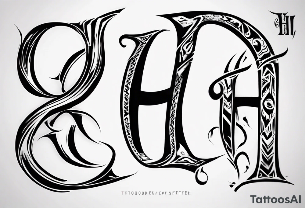 combining the letters E and H tattoo idea