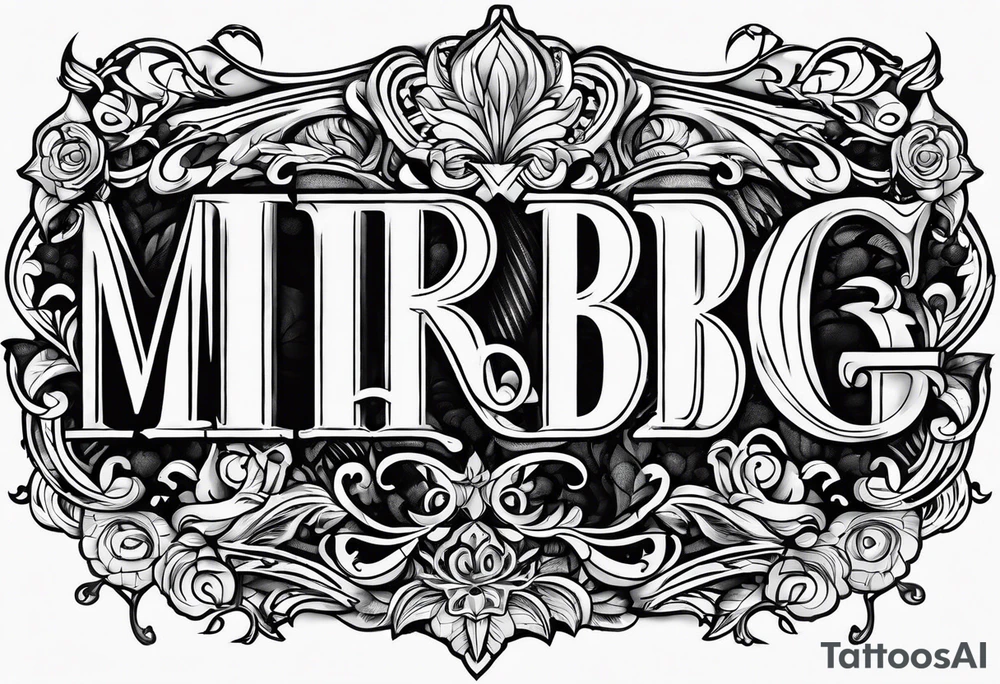 letters: "MRBG" tattoo idea