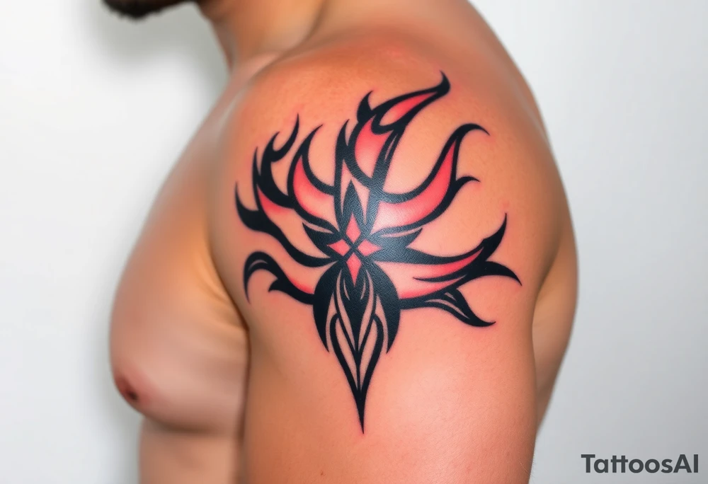 huge and large powerfull flames tattoo idea