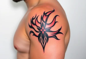 huge and large powerfull flames tattoo idea