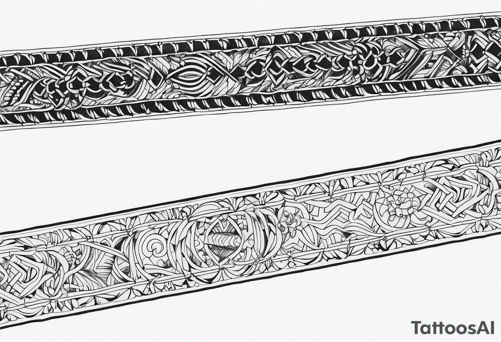 Thin line of a nordic chain that surrounds the forearm tattoo idea