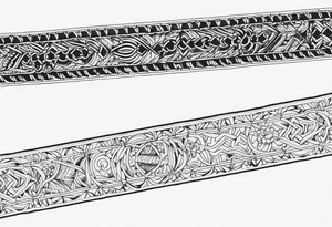 Thin line of a nordic chain that surrounds the forearm tattoo idea