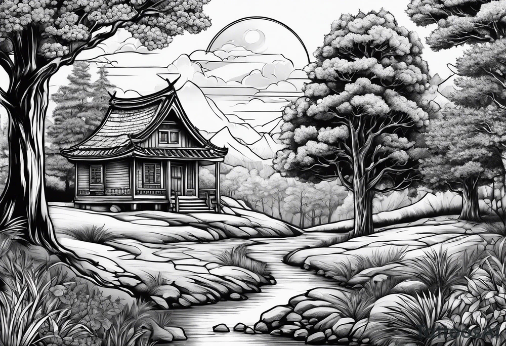 Three trees fineline tattoo idea