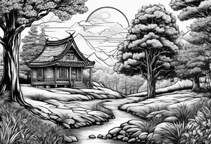 Three trees fineline tattoo idea