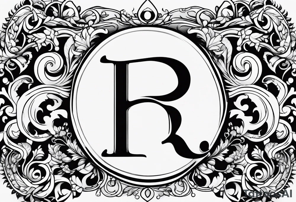 Fine Tatoo design with the letter R and L tattoo idea