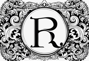 Fine Tatoo design with the letter R and L tattoo idea