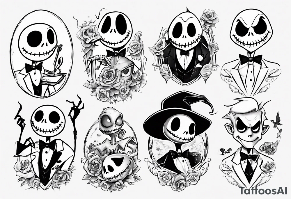 jack skellington and sully tattoo idea