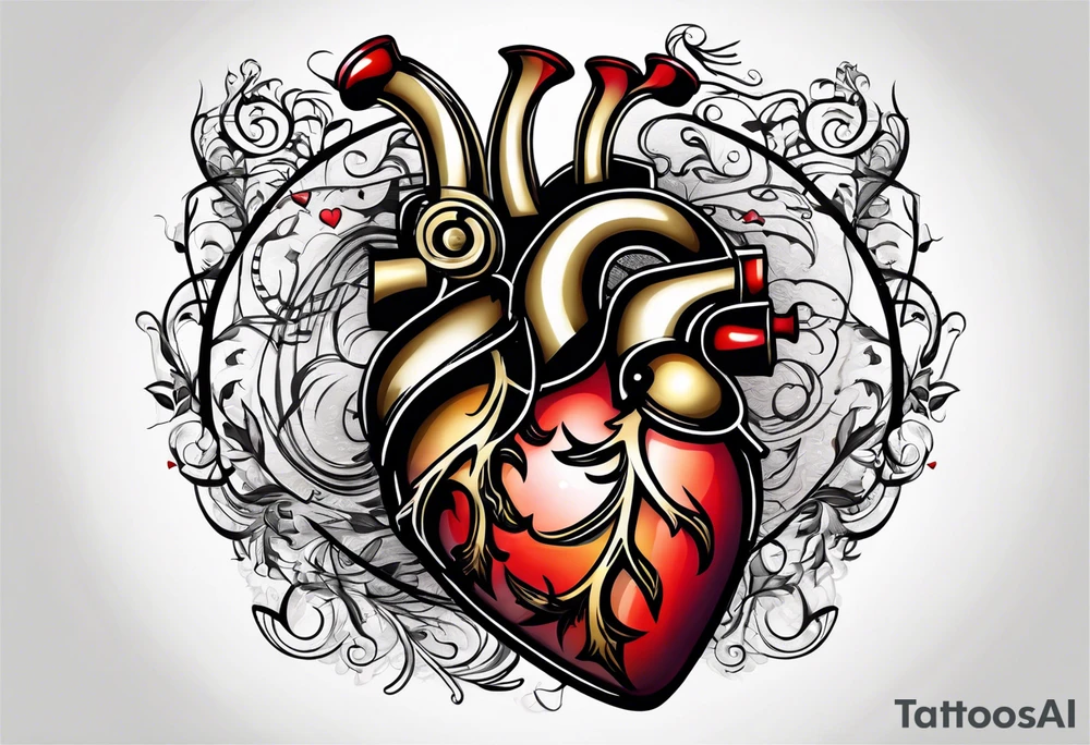 Heart and music tattoo idea