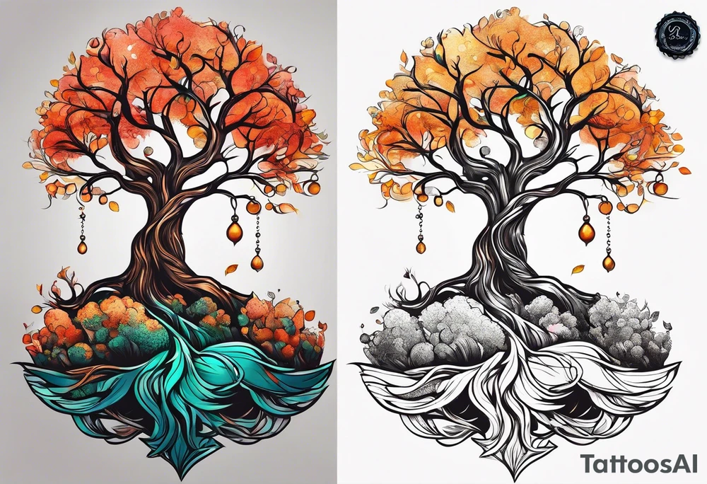 little tree of life season tattoo idea