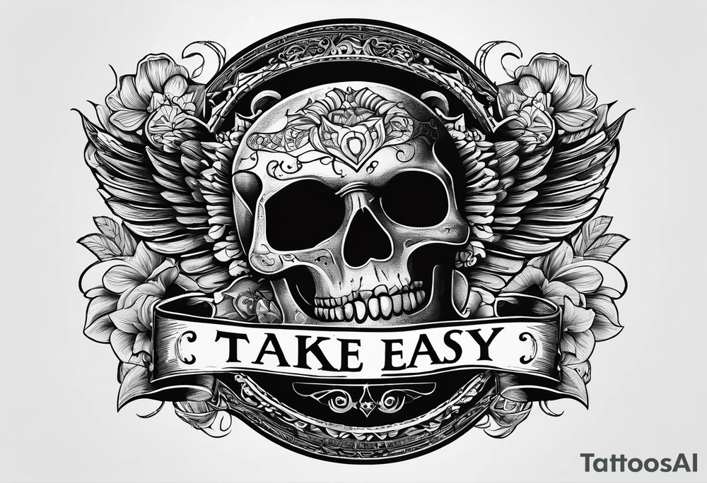 text that says take it easy tattoo idea