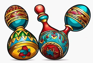 2 swinging maracas with rum tattoo idea