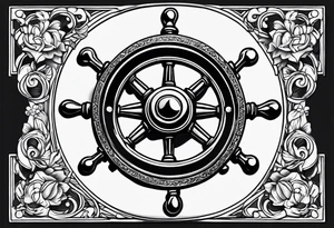 steering wheel pirate ship tattoo idea
