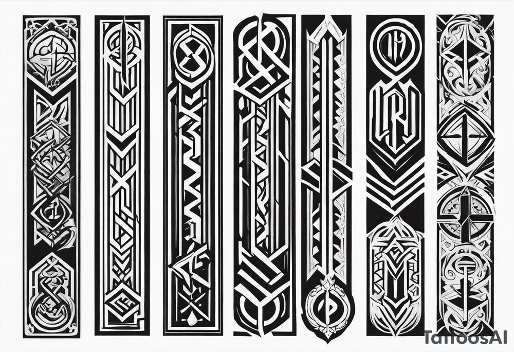 vertical rune symbols tattoo idea