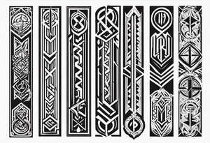 vertical rune symbols tattoo idea