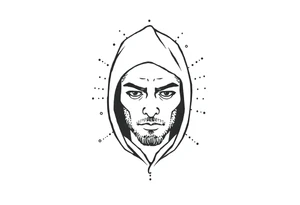 Confusion and pressure in thin lines on solo traveler with no face tattoo idea