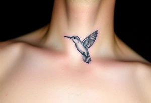 small, manly, and minimalist hummingbird on upper left side of the chest tattoo idea