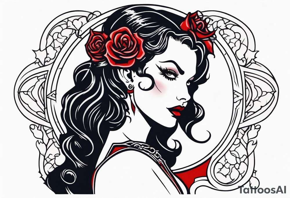 pinup vampire body tattoo idea