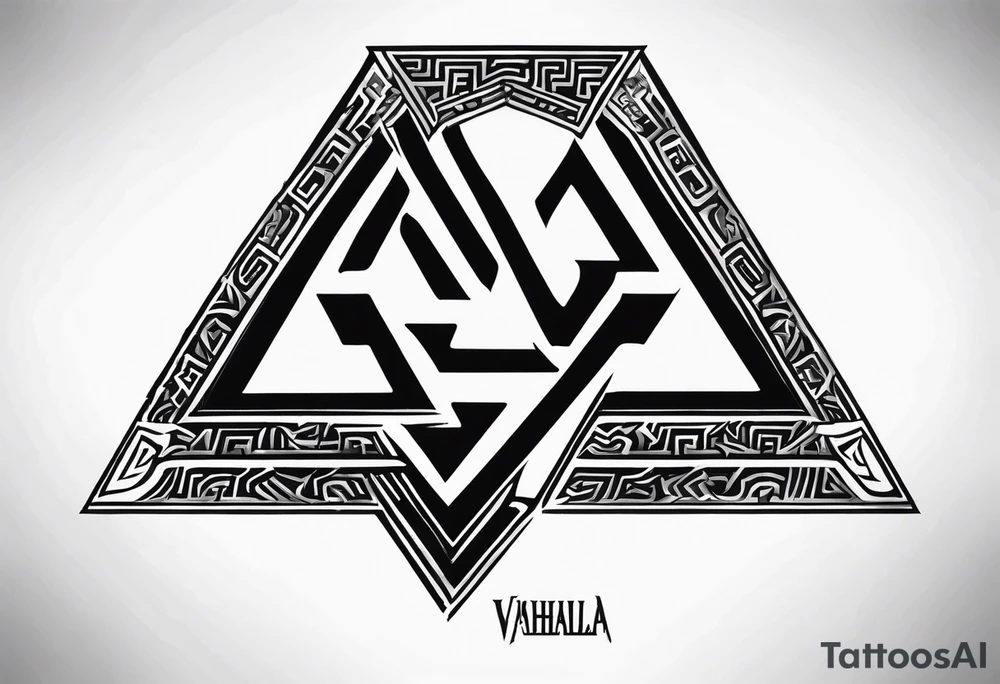 Valhalla shield valknut sword tattoo idea