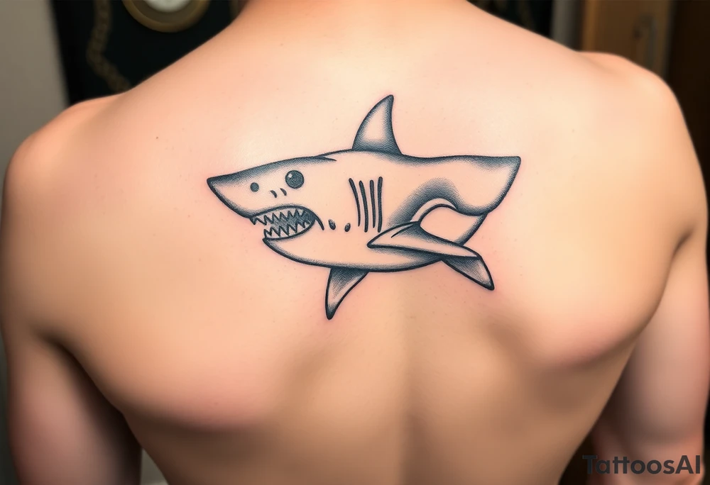 powerful strong small shark moving forward tattoo tattoo idea
