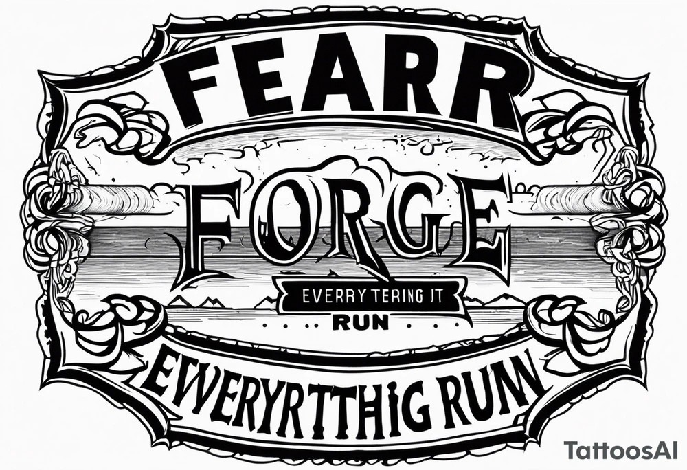 FEAR
FORGER EVERYTRHING AND RUN
FACE EVERYTHING AND RISE tattoo idea