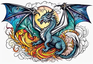 Game of thrones style flying dragon tattoo idea