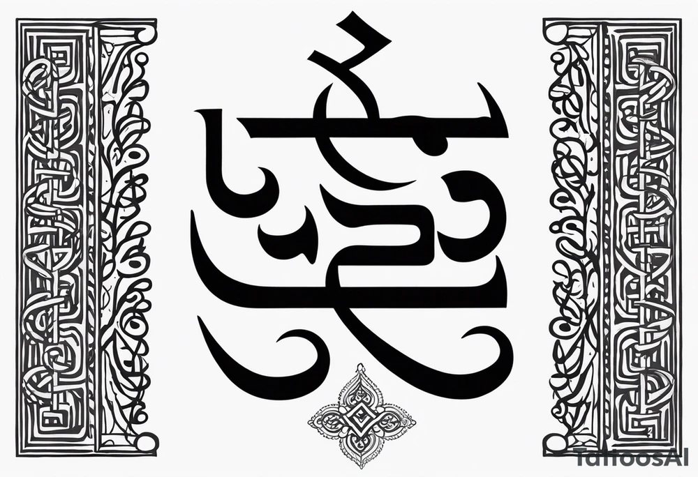 ਨਿਰਭਉ ਨਿਰਵੈਰ written in Gurmukhii Punjabi text. Add symbols for strength and love tattoo idea