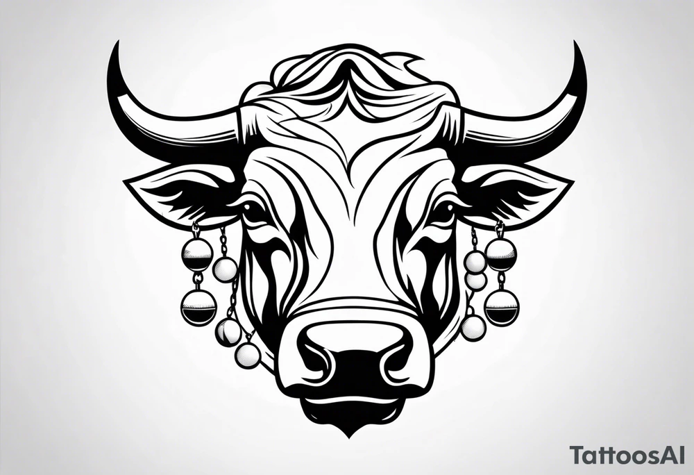 back of wallstreet bull with balls tattoo idea