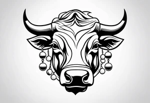 back of wallstreet bull with balls tattoo idea