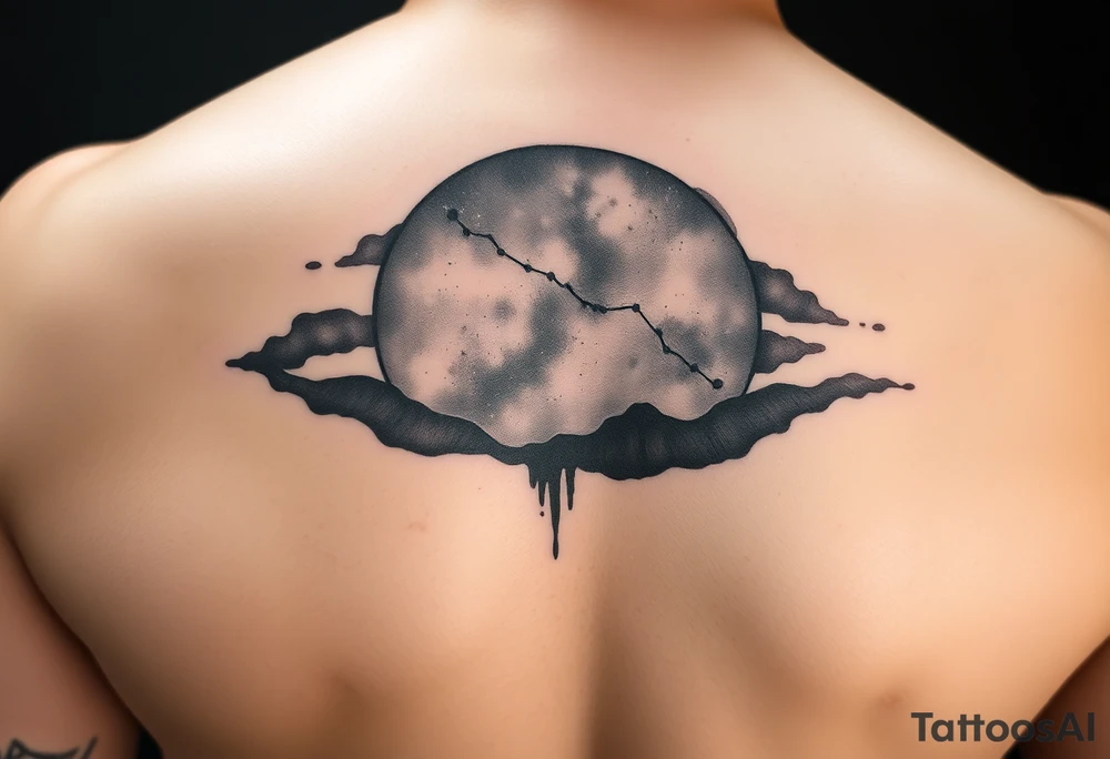 Night sky with a constellation seen through a frame of silhouette tattoo idea Night sky with a constellation seen through a frame of silhouette tattoo idea