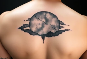 Night sky with a constellation seen through a frame of silhouette tattoo idea