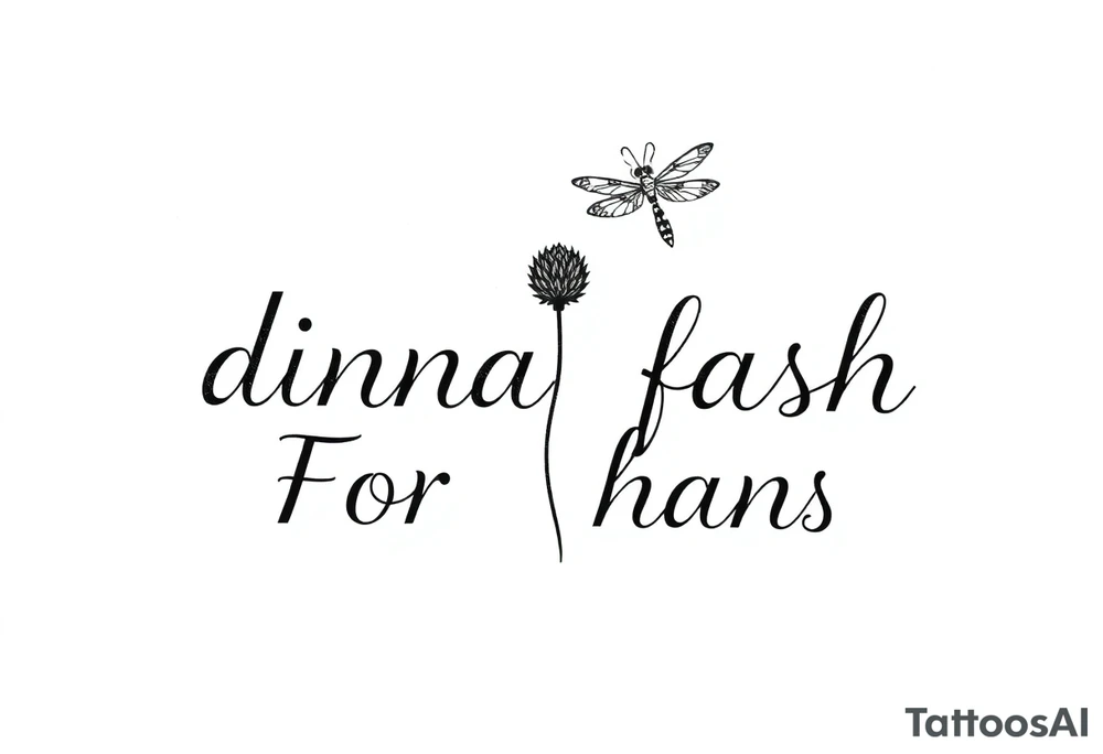 minimaliste simple thistle with dragonfly text : dinna fash
For hans tattoo idea