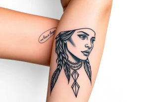 Female Native American woman tattoo idea