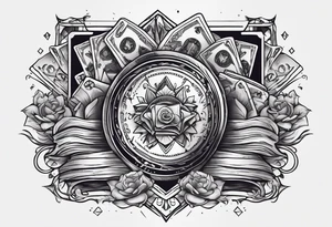 Gamble cards and cash tattoo idea