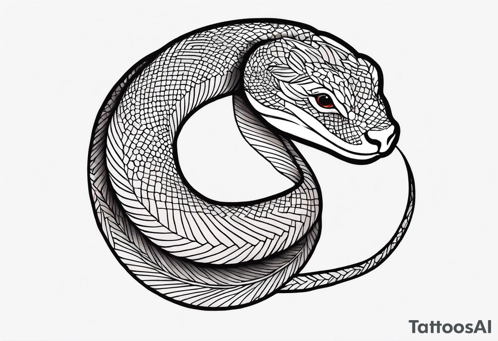 top of a snake straight line tattoo idea