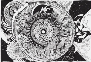 I want a full sleeve manga berserk cyber sigilism tattoo idea