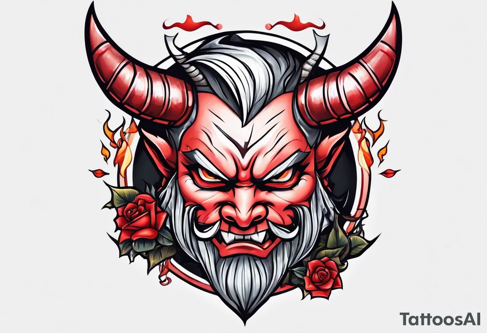 Simple devil cartoon character and girl devil tattoo idea