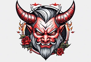 Simple devil cartoon character and girl devil tattoo idea