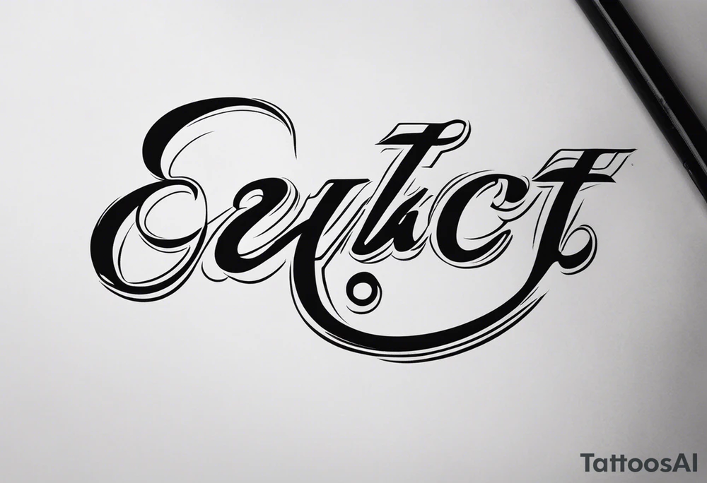 Make a tattoo in a simple letter type with the word "Exact" tattoo idea
