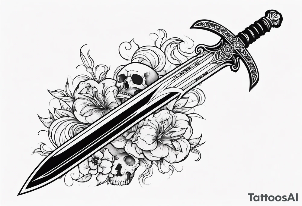 Sword and skull tattoo idea