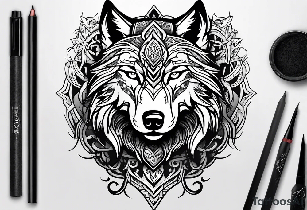 Viking Wolf tattoo idea