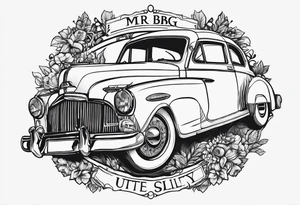 letters: "MRBG" underlined, equally separated
simple, clear, plain, unadorned, no background tattoo idea