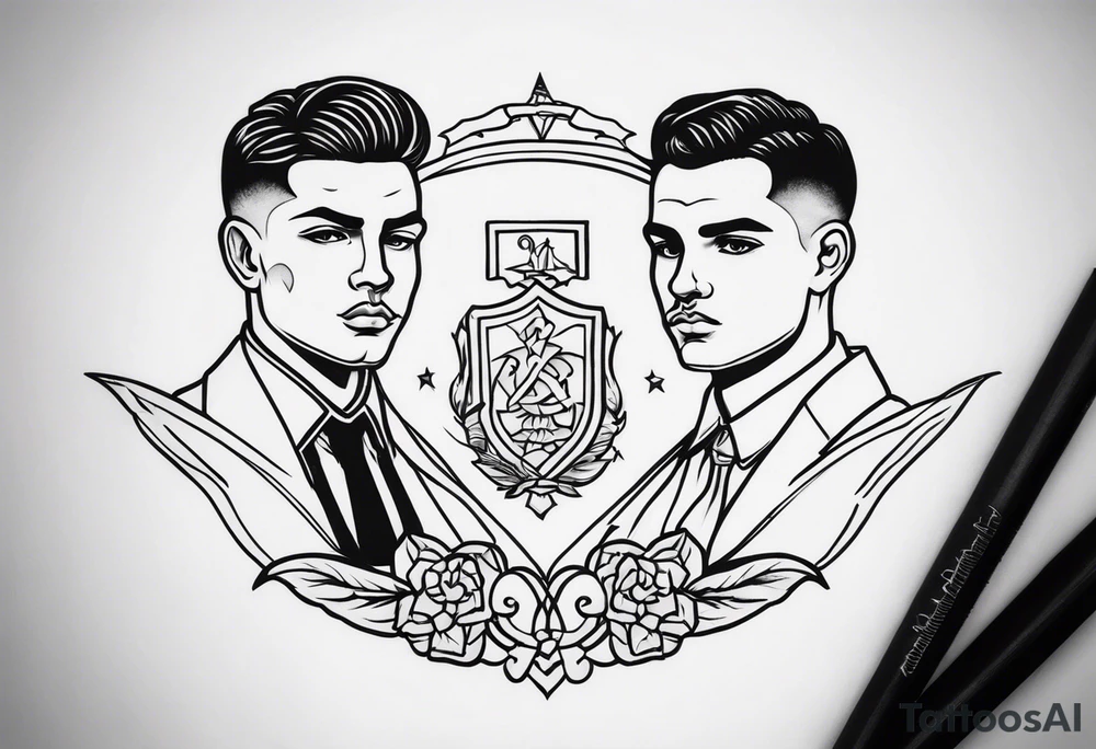 small tattoo about brotherhood between italian twins tattoo idea