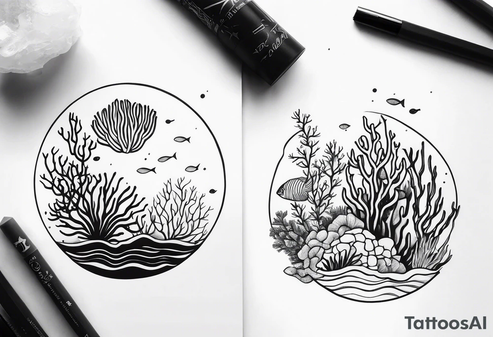 coral reef tattoo idea