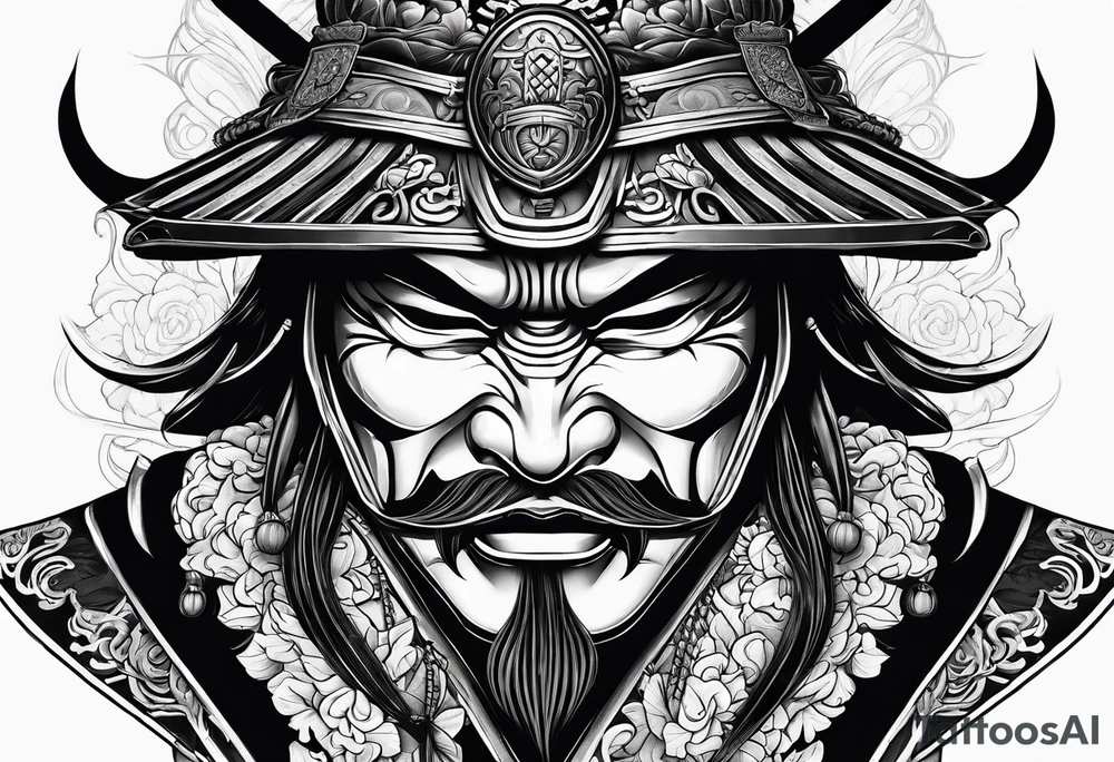 samurai with mask tattoo idea