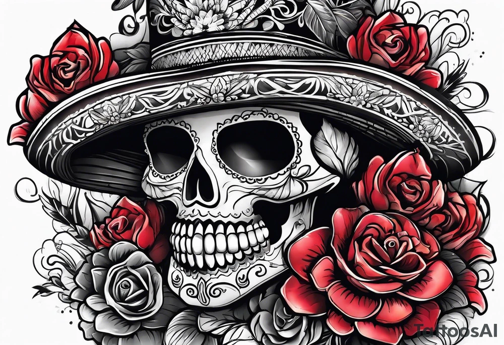 Mexico day of dead , rectangle tattoo idea