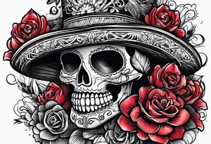 Mexico day of dead , rectangle tattoo idea