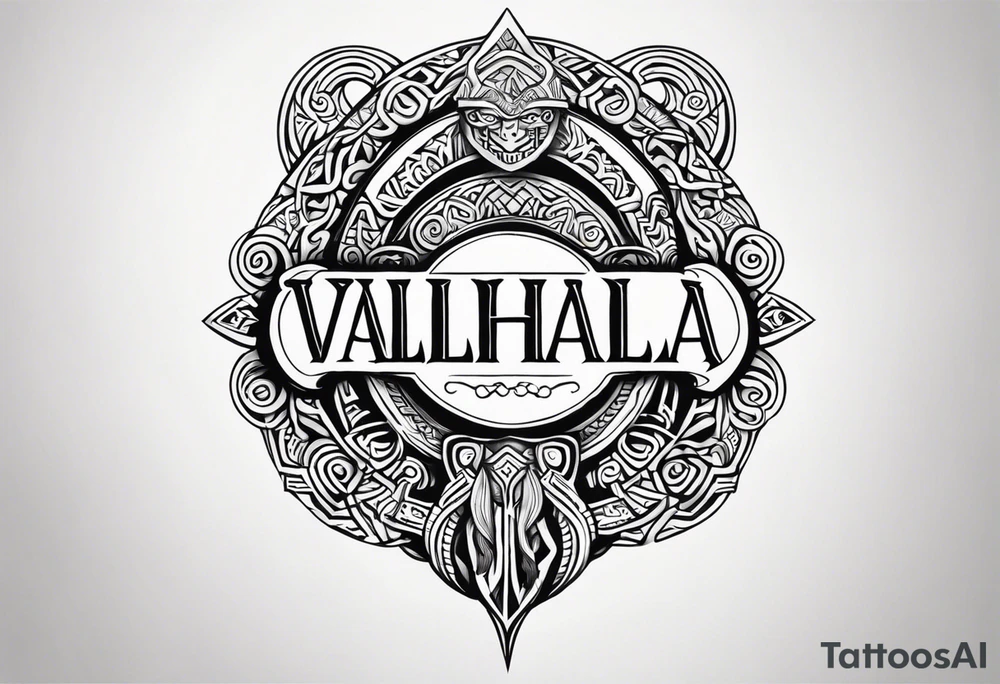 Valhalla viking gods tattoo idea