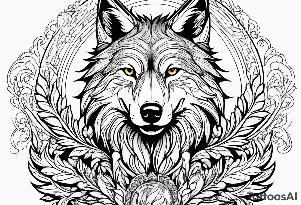 Wolf as a Phoenix tattoo idea